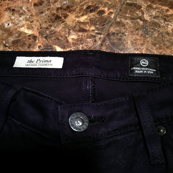 AG Adriano Goldschmied Super Black The Prima mid Rise Cigarette Jeans 30 - Picture 5 of 6